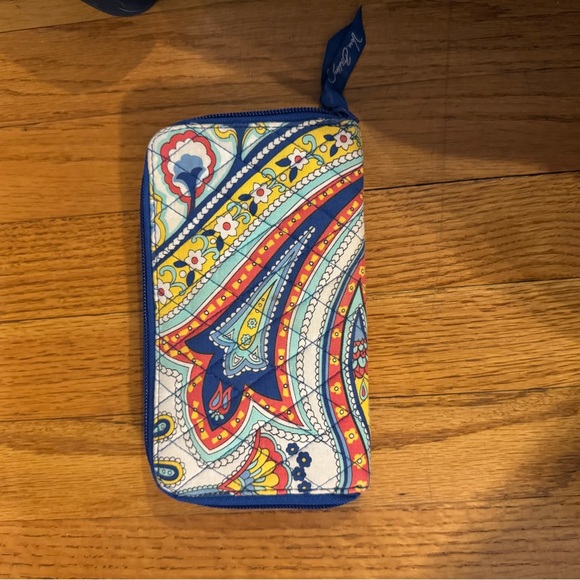 Vera Bradley Blue and Yellow Paisley Wallet - Picture 2 of 3